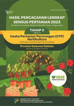 Hasil Pencacahan Lengkap Sensus Pertanian 2023 - Tahap II Usaha Pertanian Perorangan (UTP) Hortikultura Provinsi Sulawesi Selatan