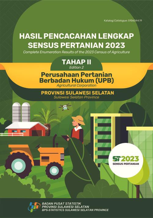 Hasil Pencacahan Lengkap Sensus Pertanian 2023 - Tahap II: Perusahaan Pertanian Berbadan Hukum (UPB) Provinsi Sulawesi Selatan